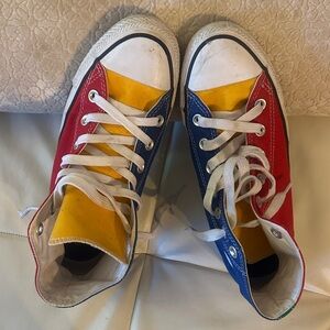 Converse Kids Red Blue Yellow High-Top Sneakers